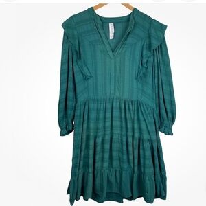 Anthropologie Amadi Rossi embossed ruffle shift dress